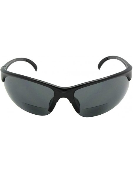 Rimless Half Rim Sport Bifocal Sunglasses B33 - Shiny Black Frame-gray Lenses - CF188TXEQXL $12.20