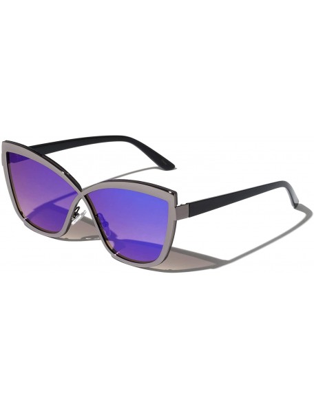 Cat Eye Infinity Frame Sharp Cat Eye Sunglasses - Blue - CU19735A0OQ $18.21