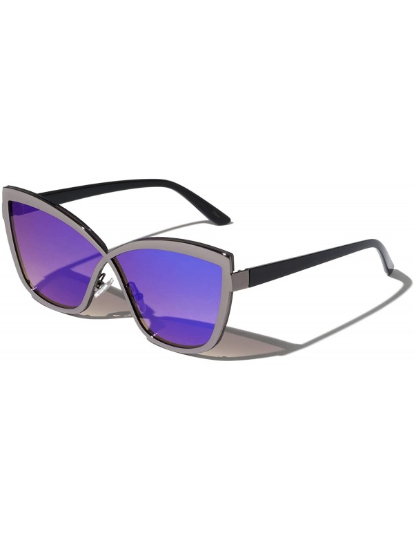 Cat Eye Infinity Frame Sharp Cat Eye Sunglasses - Blue - CU19735A0OQ $18.21