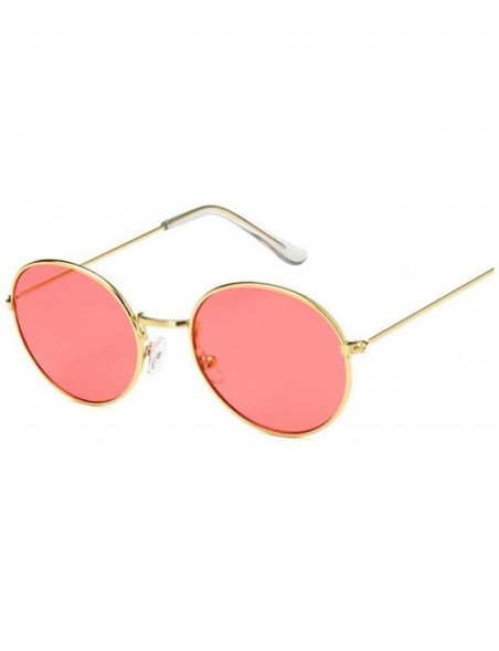 Rimless Round Sun Glasses Women Mirror Retro Ladies Luxury Small Sunglasses Brand Designer - Gold Red - CF198A59EG5 $35.12