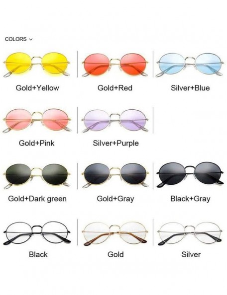 Rimless Round Sun Glasses Women Mirror Retro Ladies Luxury Small Sunglasses Brand Designer - Gold Red - CF198A59EG5 $35.12