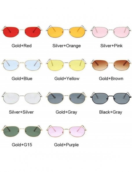 Square Vintage Small Octagon Sunglasses Women Fashion Shade Square Metal Frame Sun Glasses Red Yellow Pink - Goldyellow - CG1...