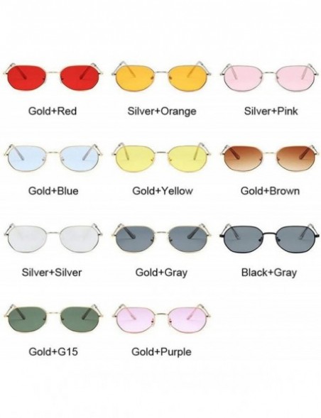 Square Vintage Small Octagon Sunglasses Women Fashion Shade Square Metal Frame Sun Glasses Red Yellow Pink - Goldyellow - CG1...