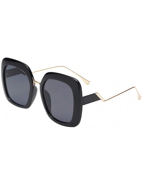 Oval Women Men Vintage Eye Sunglasses Retro Eyewear Plastic Sunglasses Fashion Radiation Protection - Black - C118UOI698Q $7.30