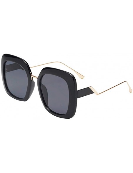 Oval Women Men Vintage Eye Sunglasses Retro Eyewear Plastic Sunglasses Fashion Radiation Protection - Black - C118UOI698Q $7.30