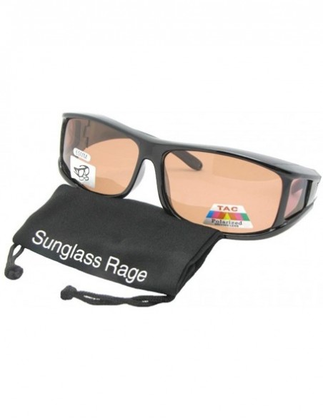 Wrap Polarized Fit Over Sunglasses Worn Over Prescription Glasses F11 - Black-amber Lens - C0187O8GSUS $18.77