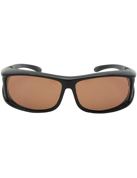 Wrap Polarized Fit Over Sunglasses Worn Over Prescription Glasses F11 - Black-amber Lens - C0187O8GSUS $18.77
