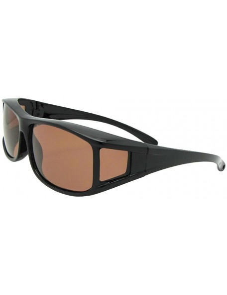 Wrap Polarized Fit Over Sunglasses Worn Over Prescription Glasses F11 - Black-amber Lens - C0187O8GSUS $18.77