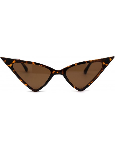 Cat Eye Womens Futuristic Triangular Thin Plastic 80s Cat Eye Sunglasses - Tortoise Brown - CK195SKRWKK $8.82