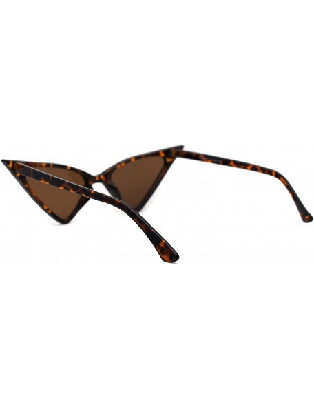 Cat Eye Womens Futuristic Triangular Thin Plastic 80s Cat Eye Sunglasses - Tortoise Brown - CK195SKRWKK $8.82