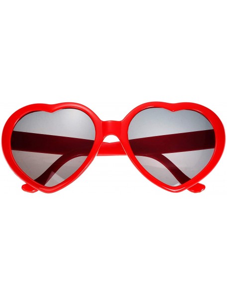 Wayfarer Heart Sunglasses Thin Metal Frame Hippie Lovely Aviator Style Eyewear - Red - C611ZNR4HDX $8.08