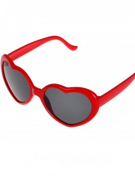 Wayfarer Heart Sunglasses Thin Metal Frame Hippie Lovely Aviator Style Eyewear - Red - C611ZNR4HDX $8.08