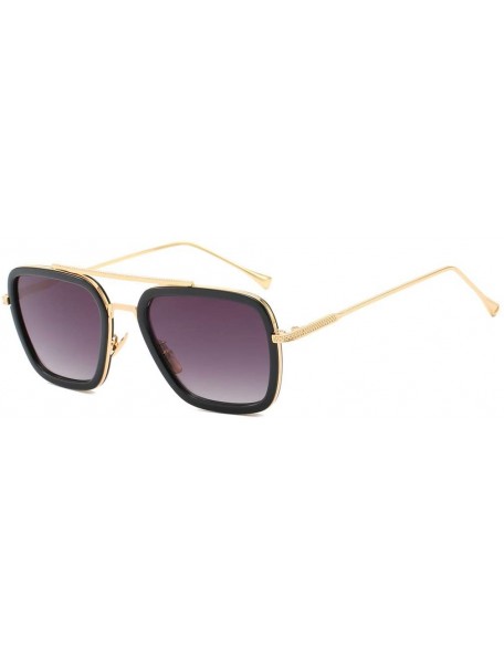 Semi-rimless Sunglasses Men Metal Square Man Sun Glasses - Tn2 - CT194OURM0N $19.60