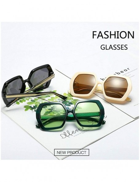 Square Fashion Irregular Polygon Square Sun Glasses Women's Big Frame Concave Shape Brand Designer Sunshade Glasses - CS194SN...