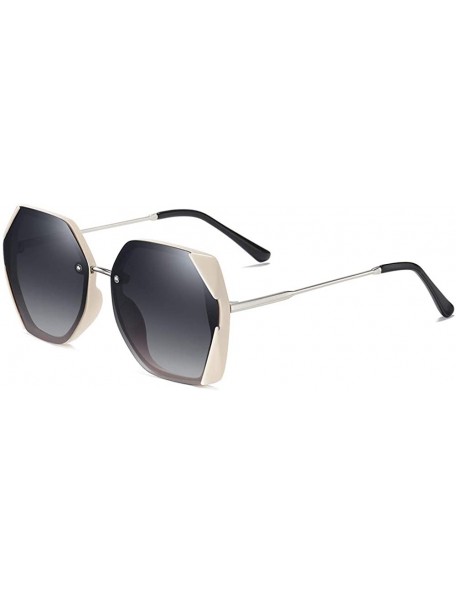 Sport Oversized Polarized Sunglasses for Women Protection UV400 YJ135 - Beige Frame Grey Lens - CB184HOSH20 $23.23