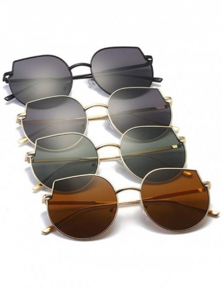 Cat Eye Fashion Summer Irregular Cat-eye UV400 Frame Sunglasses for Summer - Gold Frame Tea Lens - C518WSCXXUS $9.44