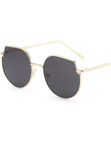 Cat Eye Fashion Summer Irregular Cat-eye UV400 Frame Sunglasses for Summer - Gold Frame Tea Lens - C518WSCXXUS $9.44