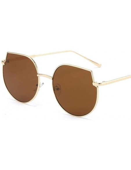 Cat Eye Fashion Summer Irregular Cat-eye UV400 Frame Sunglasses for Summer - Gold Frame Tea Lens - C518WSCXXUS $9.44