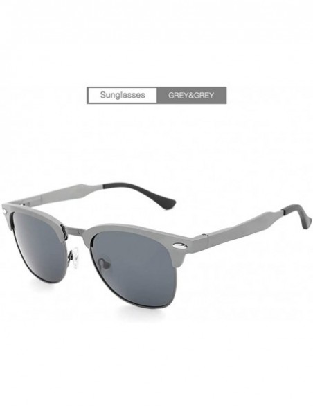 Square Blue Light Blocking Glasses for Computer Use-Polarized Sunglasses for Women Men Retro Sun Glasses - Grey&grey - CL18XQ...