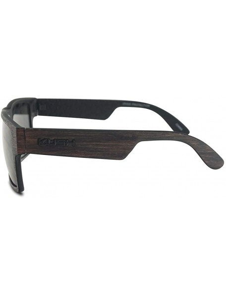 Round Original Classic Faux Camouflage Wood Print Square Casual Wear Sunglasses for Men and Women - Brown Wood - Black - CQ18...