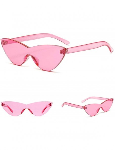 Rectangular Fashion Frameless Sunglasses Vintage glasses - Pink - CW18SUWRAO2 $9.47