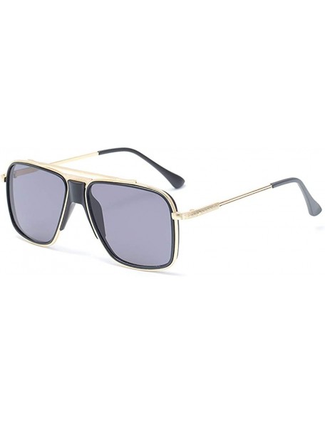 Rimless Retro Pilot Sunglasses for men women Double beam Classic Sunglasses Metal Frame Sunglasses 100% UV protection - 4 - C...