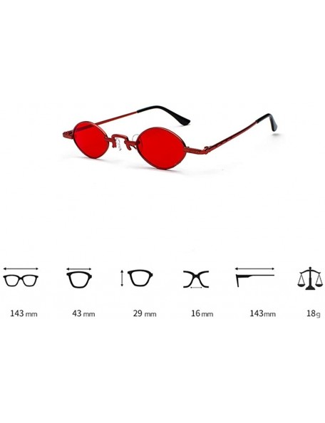 Oval Tiny Sunglasses Men Metal Retro Small Oval Sun Glasses Women Unisex Gift Items - Red - C418LS37R2L $10.02