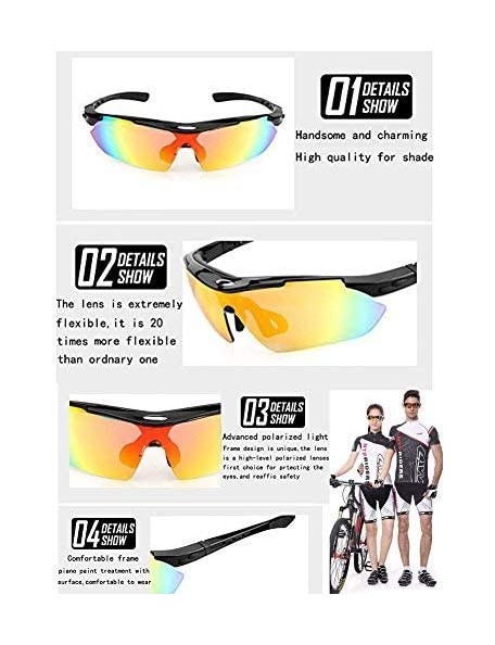 Sport Polarized Sports Sunglasses For Men Women Cycling Driving Sun Glasses TR90 Frame - Black Hot - C918TIEZSA4 $15.58