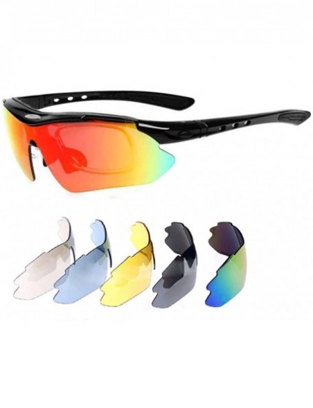 Sport Polarized Sports Sunglasses For Men Women Cycling Driving Sun Glasses TR90 Frame - Black Hot - C918TIEZSA4 $15.58