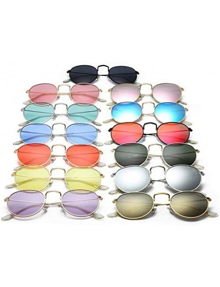 Round Sunglasses Mirror Classic Glasses Driving - Goldpink - CM198MOIRQA $13.77