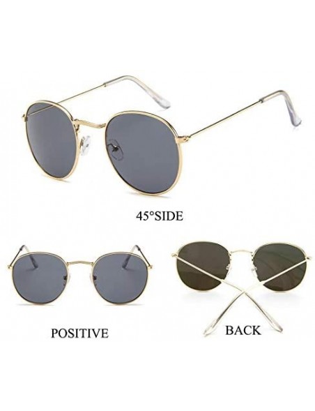 Round Sunglasses Mirror Classic Glasses Driving - Goldpink - CM198MOIRQA $13.77