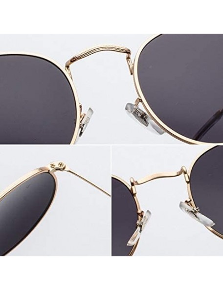 Round Sunglasses Mirror Classic Glasses Driving - Goldpink - CM198MOIRQA $13.77