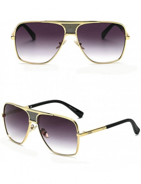 Rectangular Fashion Lady Sunglasses Square Brand Designer Retro Mens Goggle UV400 - C6 - C118RDSANWC $15.77