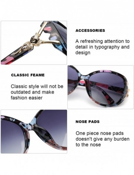 Oval Classic Oversized Sunglasses for Women Polarized 100% UV400 Protection Lenses Ladies Fashion Retro HD Sun Glasses - CU18...