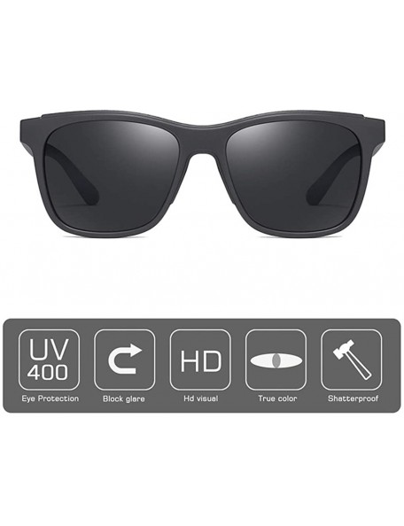 Square Men Polarized Sunglasses TR90 Frame Fashion Mirror Driving Fishing Sunglasses for Male UV400 - C3brown - CZ199QCL76Y $...
