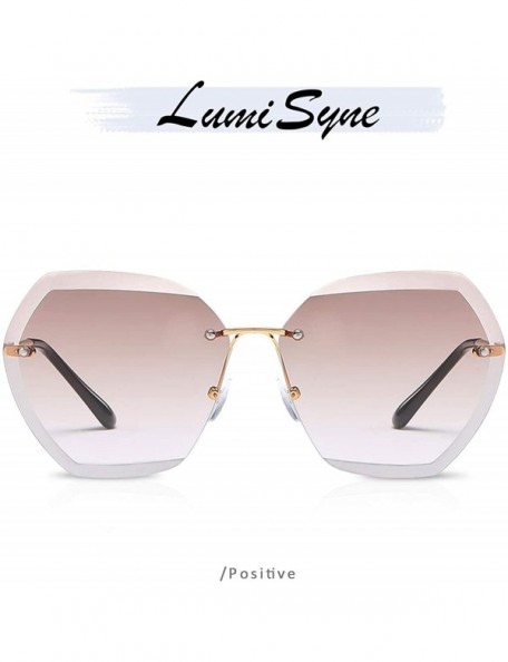 Oversized Sunglasses Oversized Transparent Gradient - Light Brown/Gold - CI18Y4LGYGL $18.97