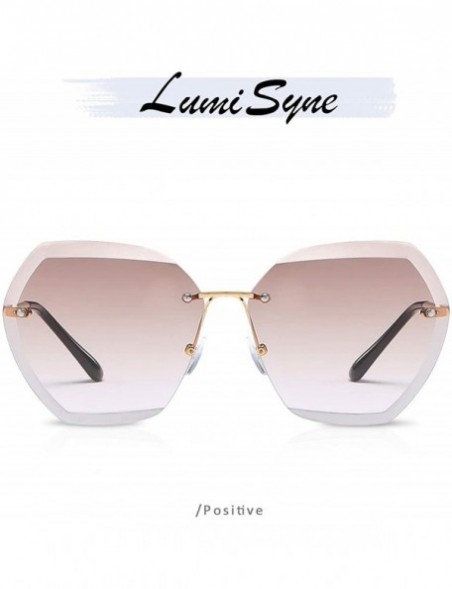 Oversized Sunglasses Oversized Transparent Gradient - Light Brown/Gold - CI18Y4LGYGL $18.97