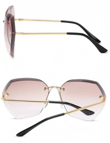 Oversized Sunglasses Oversized Transparent Gradient - Light Brown/Gold - CI18Y4LGYGL $18.97