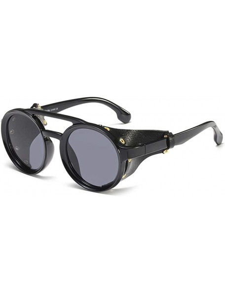 Goggle Steampunk Goggles Sunglasses Men Women Retro Shades UV400 Vintage Glasses 45746 - C1 Bright Black - CG18WMXZLAE $31.63
