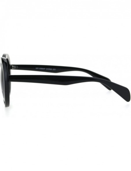 Cat Eye Womens Mod Round Cat Eye Goth Designer Fashion Sunglasses - Black Smoke - CX185OO4966 $11.16