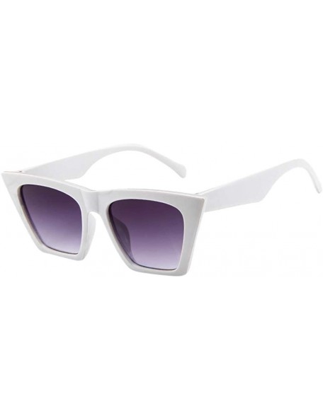 Sport Fashion Women Ladies Candy Colored Goggles Oversized Sunglasses Vintage Retro Cat Eye Sun Glasses - White - C118RLODHRW...