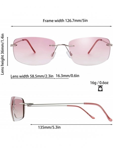 Goggle Minimalist Small Rectangular Sunglasses Clear Eyewear Spring Hinge - Gift Box Package - C6192302EZ7 $14.10