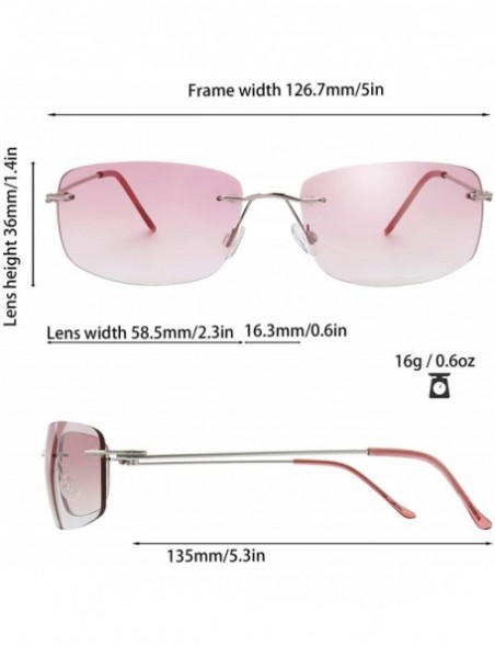 Goggle Minimalist Small Rectangular Sunglasses Clear Eyewear Spring Hinge - Gift Box Package - C6192302EZ7 $14.10