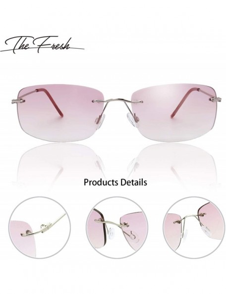 Goggle Minimalist Small Rectangular Sunglasses Clear Eyewear Spring Hinge - Gift Box Package - C6192302EZ7 $14.10