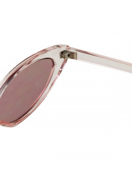 Oval Slim Vintage Small Oval Narrow Colored Wide Mirrored Mod Hype Fashion Sunglasses - CS18Q8YZ9N0 $9.77