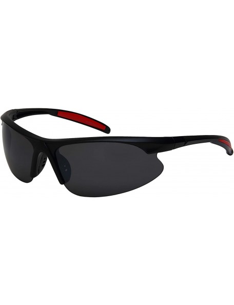Semi-rimless Sport Wrap Around Style Active UV Protection Sunglasses Solid Lens for Men Women - CQ18YURLY06 $9.13