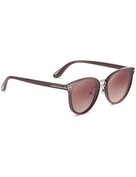 Round Women Men Round Polarized Sunglasses Fashion Driving Sun glasses For Ladies - C4brown - CP199HAMQQS $12.36