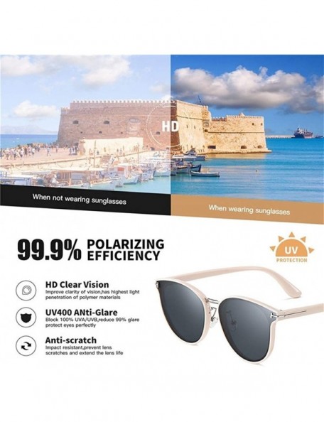 Round Women Men Round Polarized Sunglasses Fashion Driving Sun glasses For Ladies - C4brown - CP199HAMQQS $12.36