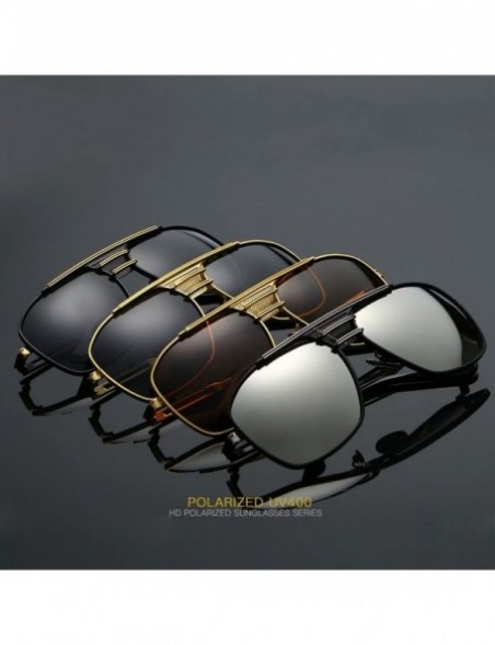 Square Fashion Oversized Polarized Sunglasses Square - 1 - CD19548I3D9 $13.68