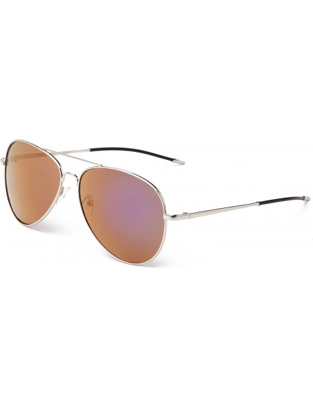 Round "Stop" Classic Pilot Style Fashion Sunglasses with Flash Lens - Pink - CE12MCS6I0F $10.61